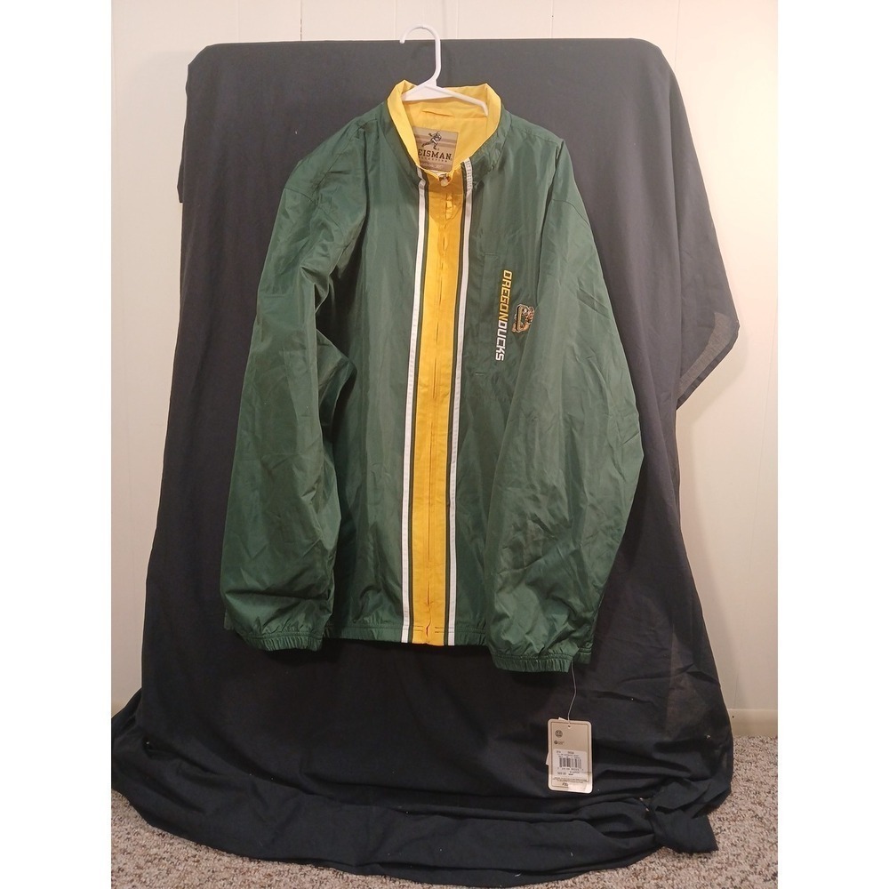 Oregon Ducks Jacket Mens XL Green Yellow NCAA Football Reebok Heisman New!! - Picture 2 of 9